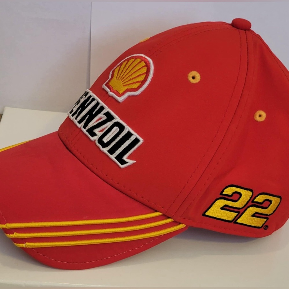 Joey Logano Nascar Red Cap with Yellow Accents - Picture 2 of 3